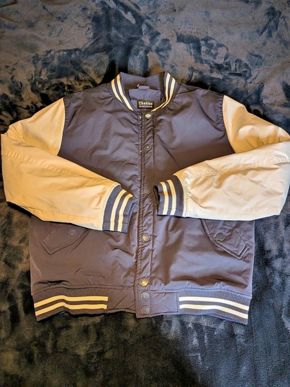 Vintage Chahine Sportswear Men's Color Block Varsity Jacket Size Medium